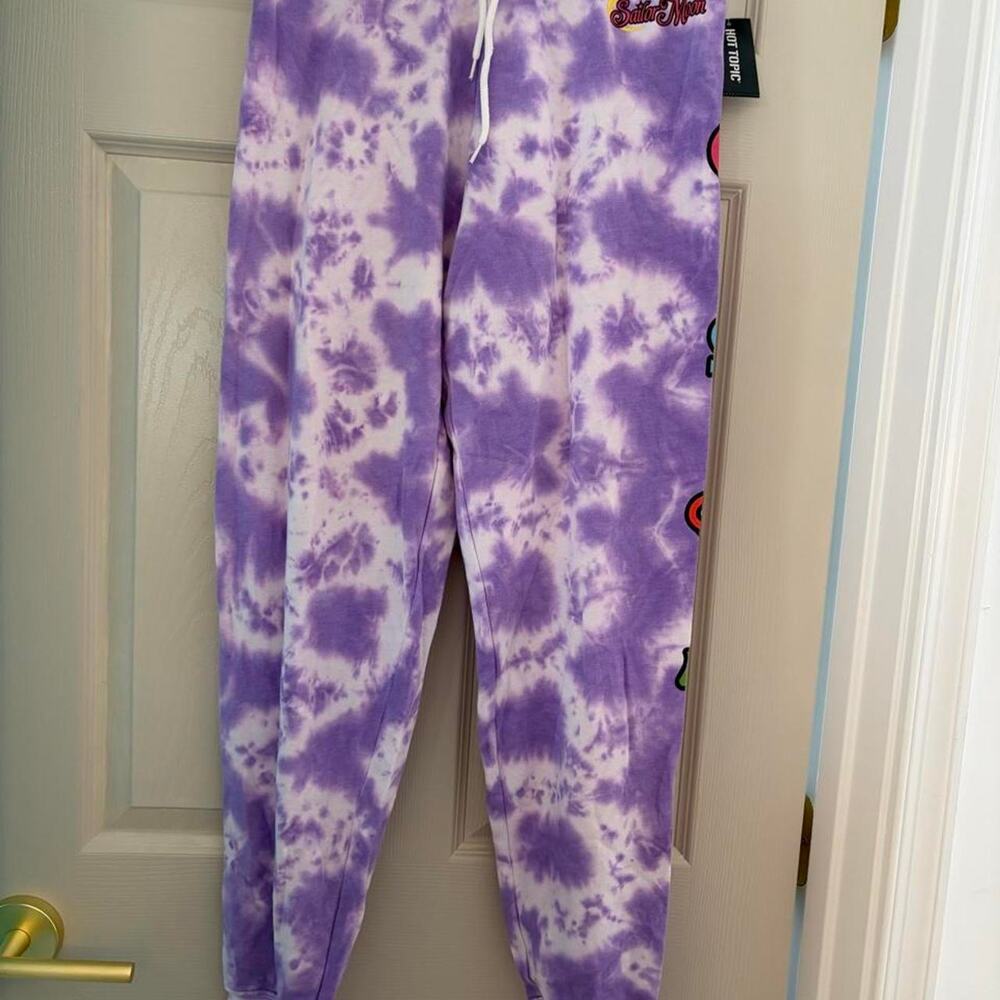Hot Topic Sailor Moon Purple Tie Dye Jogger Sweatpants NWT Small